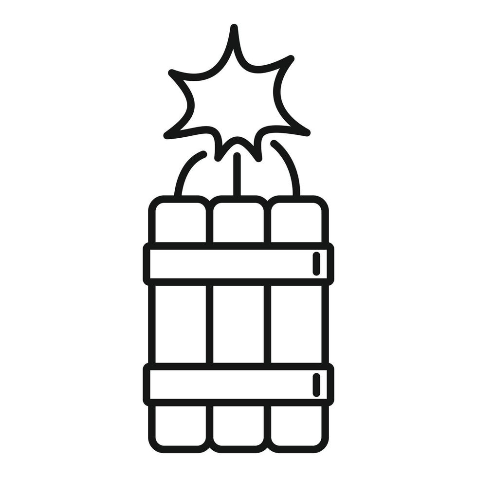 Demolition dynamite icon, outline style vector