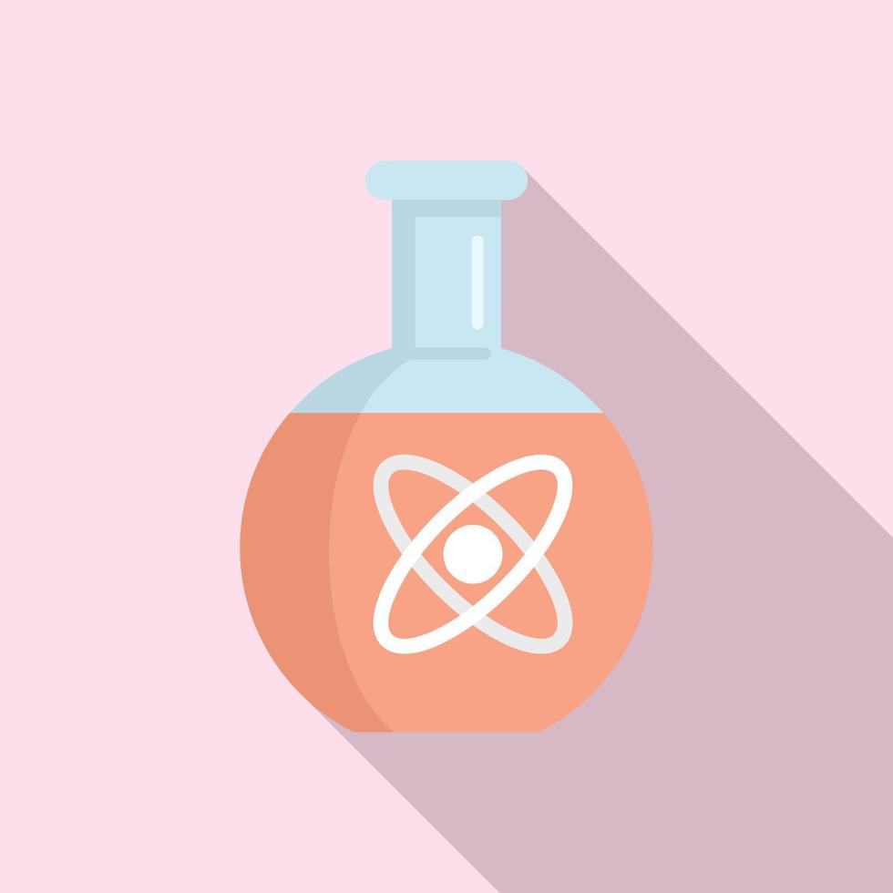 Physics flask icon, flat style vector