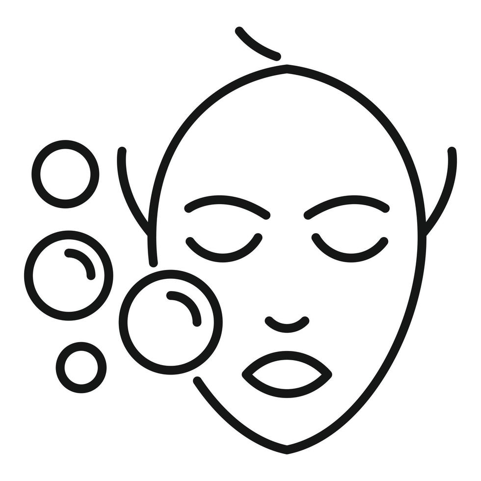 Bubble face care icon, outline style vector