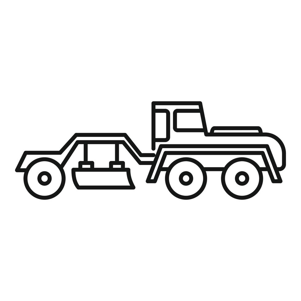 Grader machine utility icon, outline style vector
