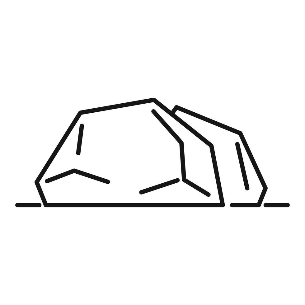 icono de piedra de diseño de paisaje, estilo de esquema vector