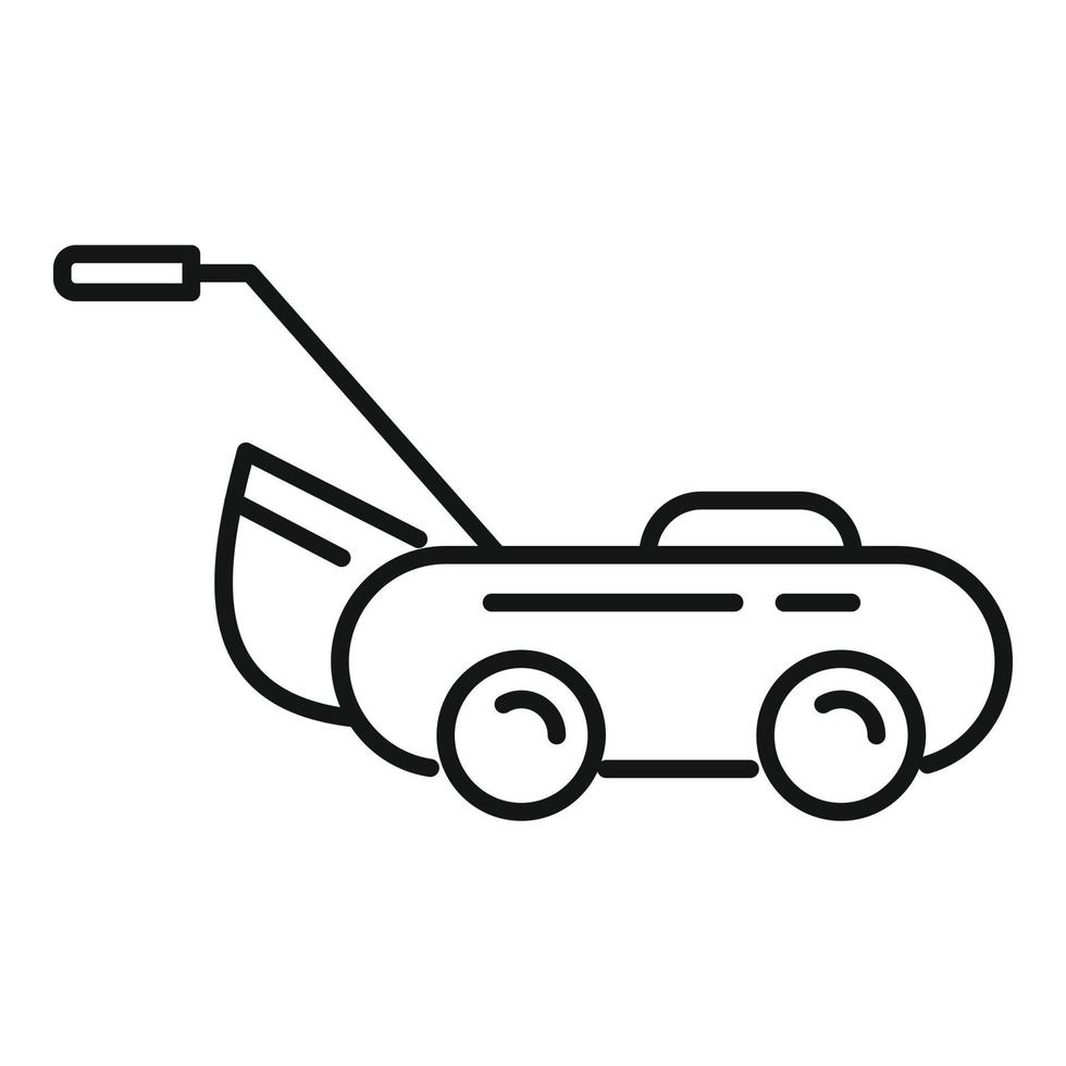 Grass mower icon, outline style vector