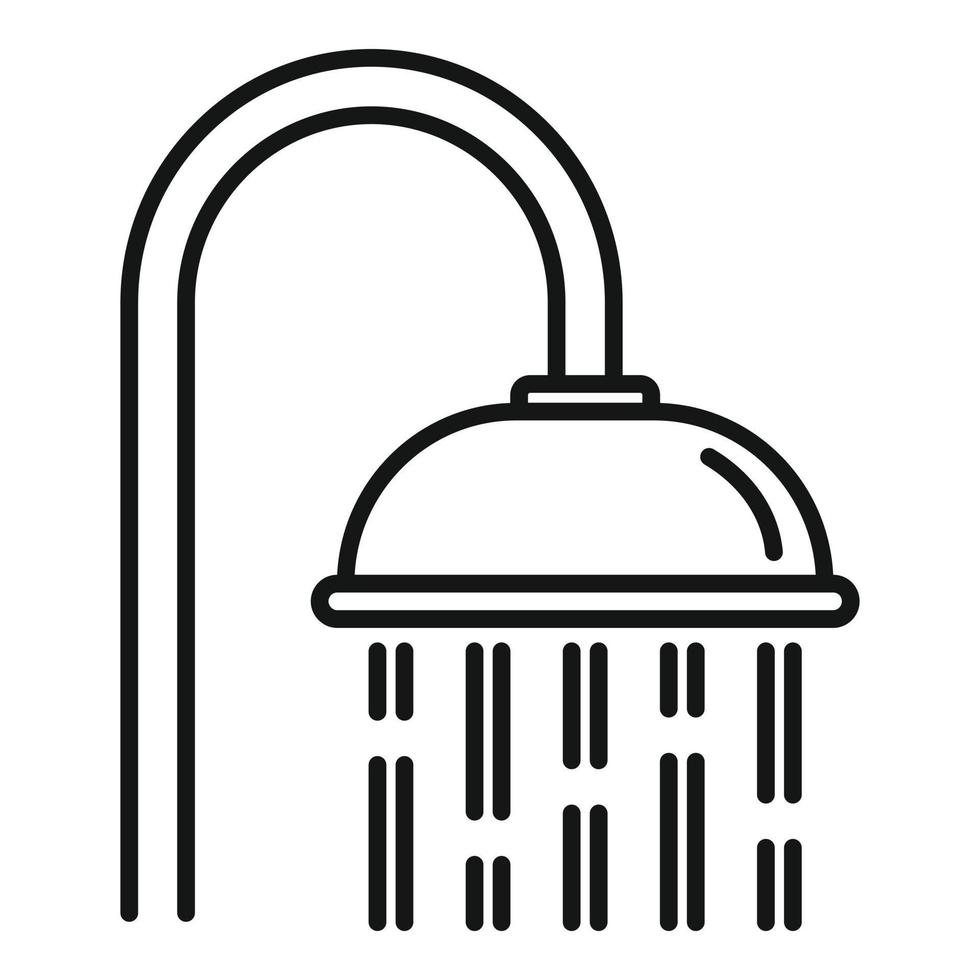 Room service shower icon, outline style vector