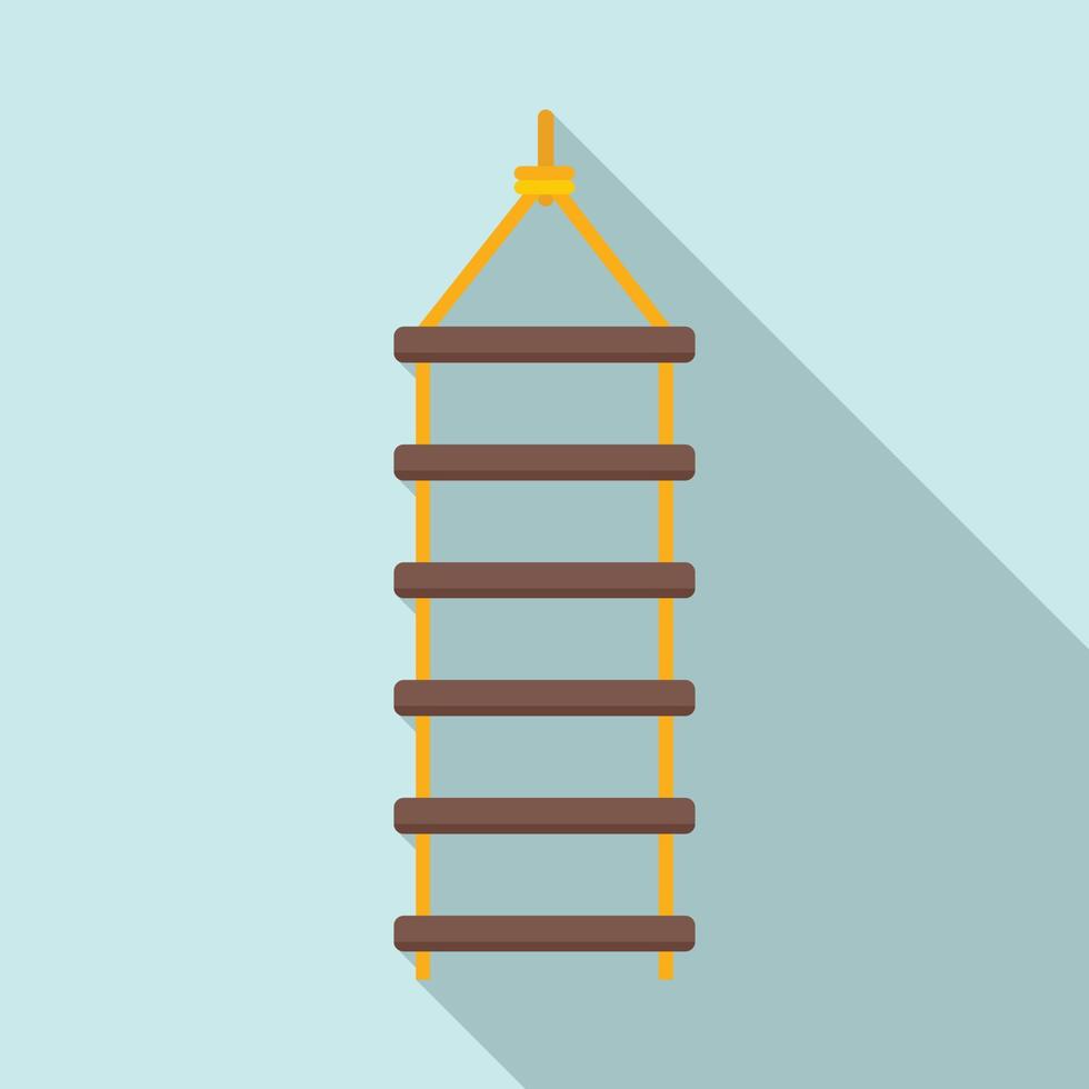 Industrial climber rope ladder icon, flat style vector