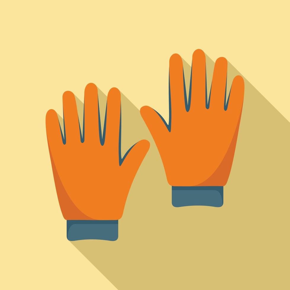 Industrial climber gloves icon, flat style vector