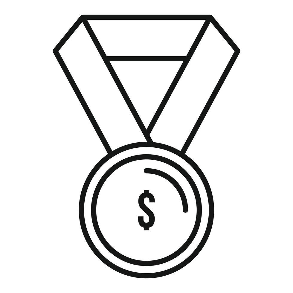 Product manager gold medal icon, outline style vector