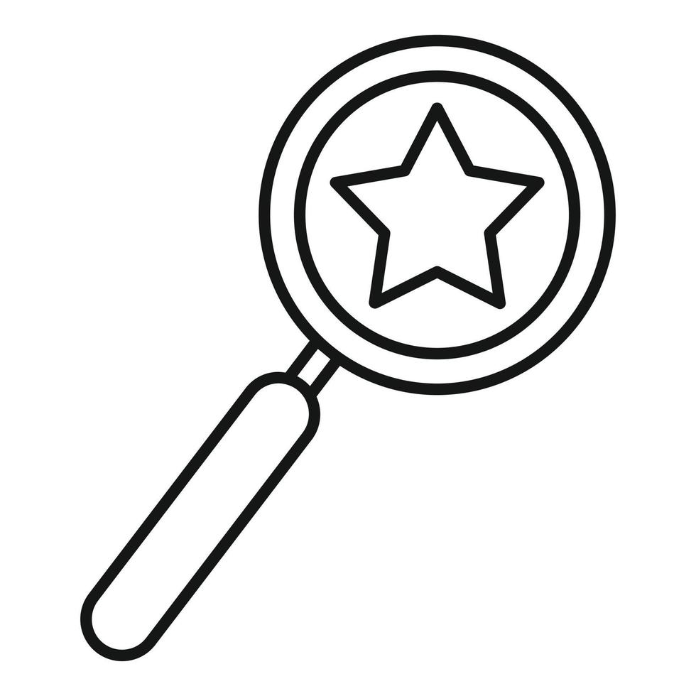 Product manager magnifier icon, outline style vector