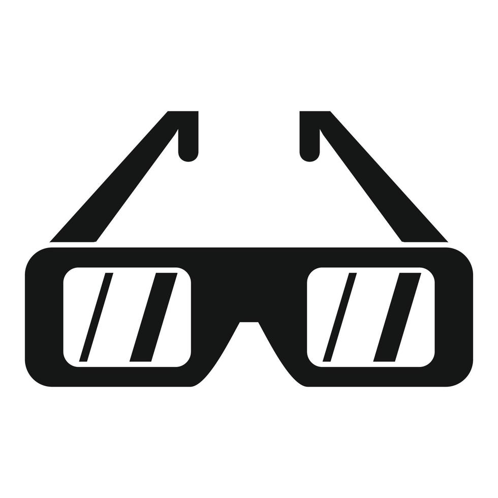 Cinema 3d glasses icon, simple style vector