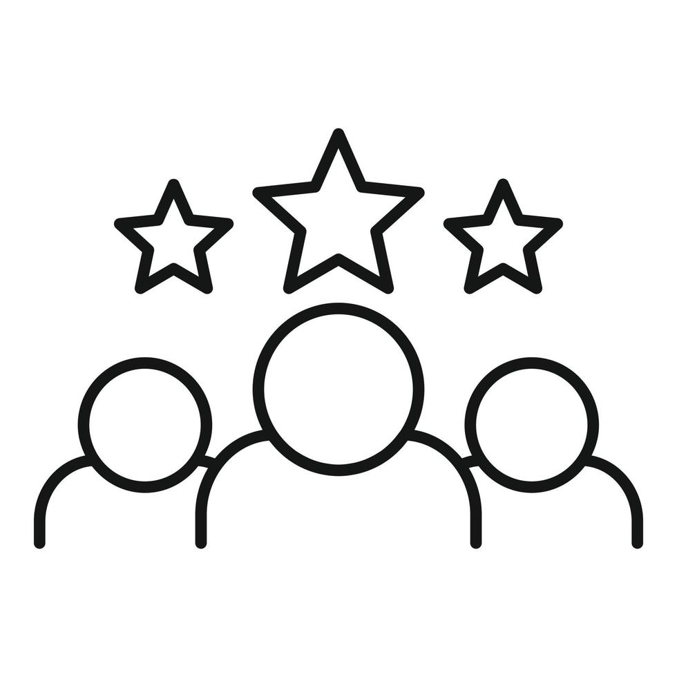 icono de grupo de reclutadores estrella, estilo de esquema vector