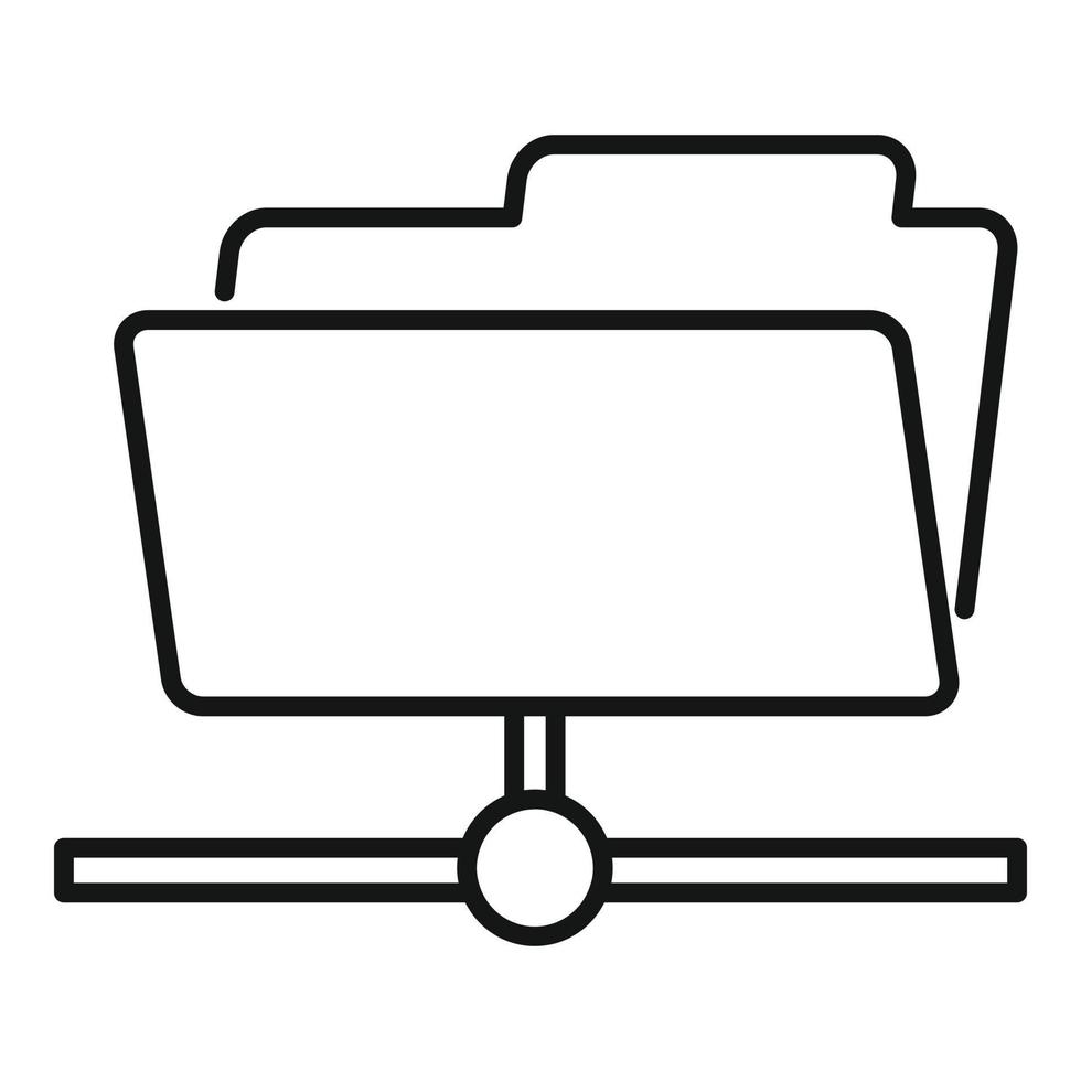 Server folder icon, outline style vector