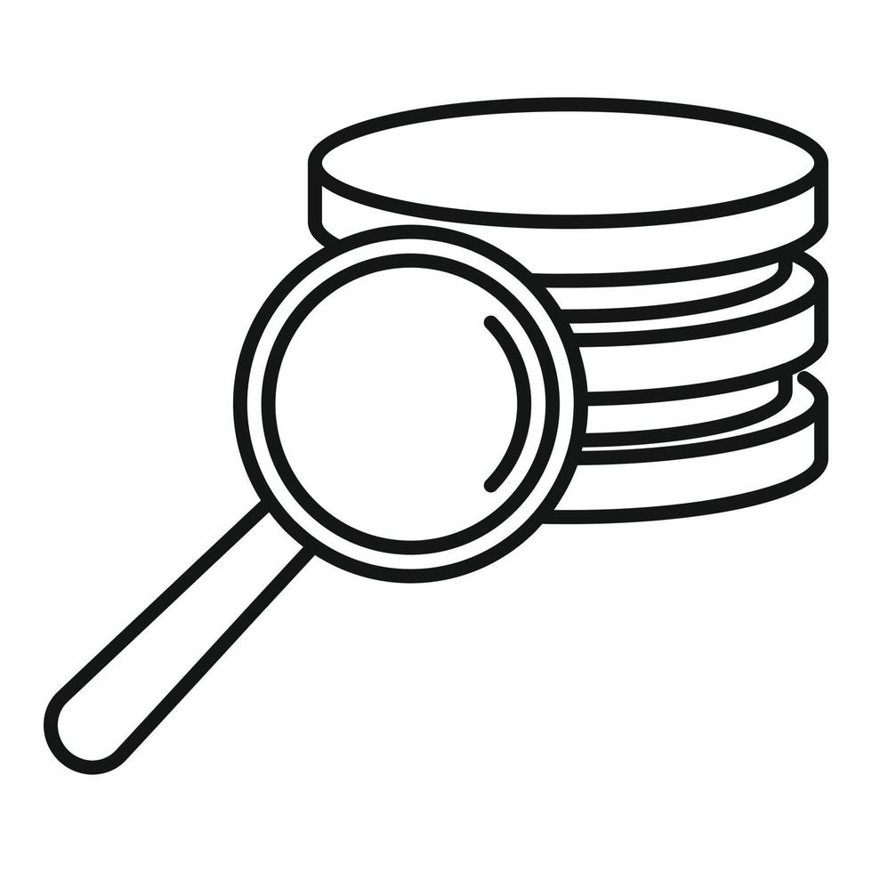 Search server secured icon, outline style vector