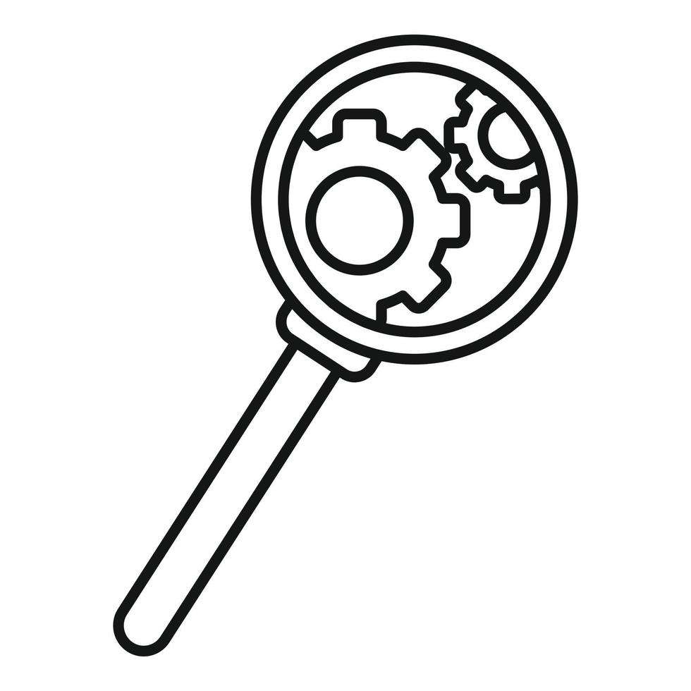 Search server bug icon, outline style vector