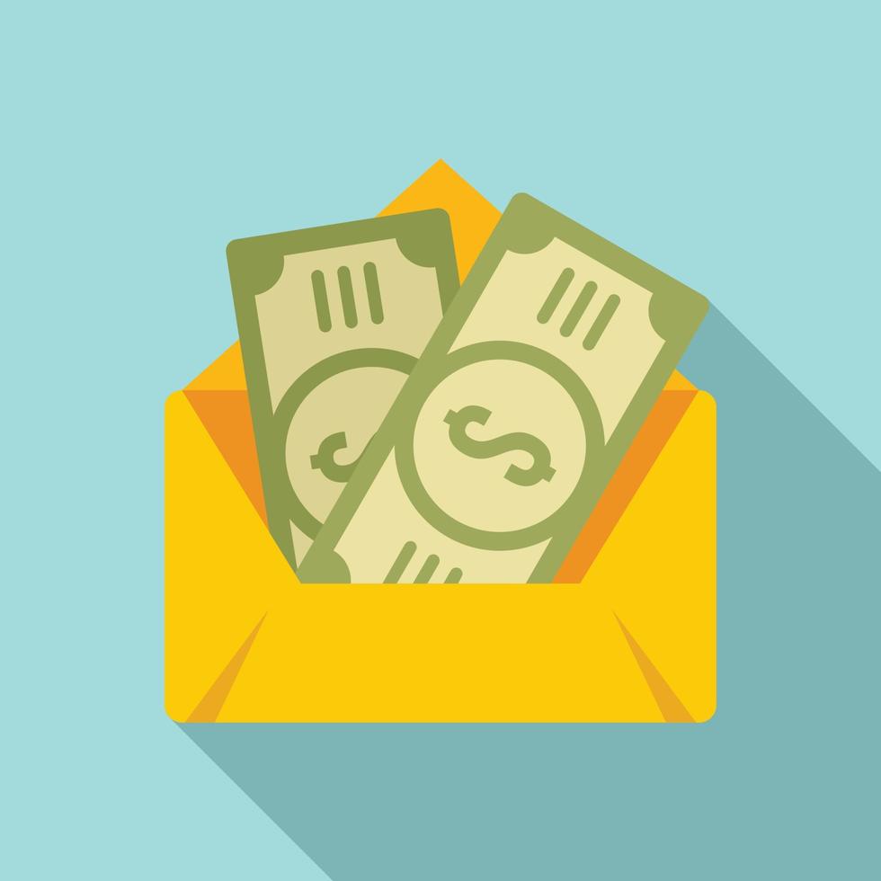 Envelope bribery money icon, flat style vector