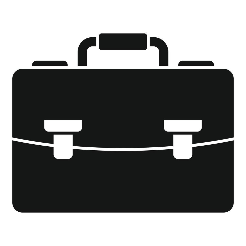 Office briefcase icon, simple style vector