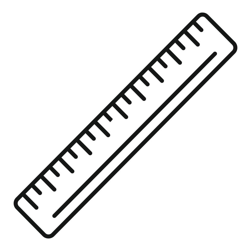 School ruler icon, outline style vector