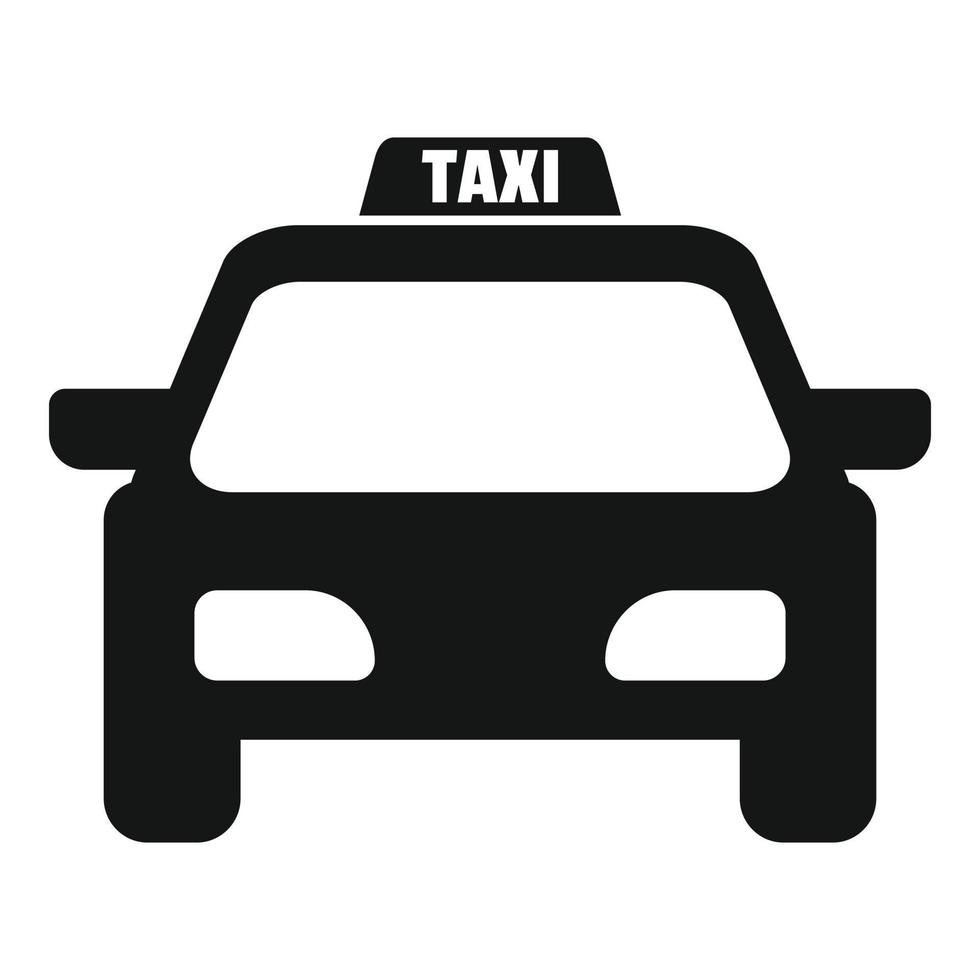 icono de coche de taxi, estilo simple vector