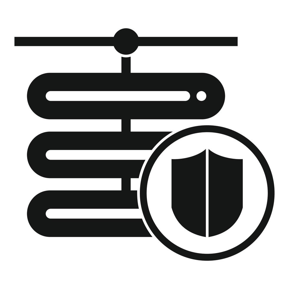 Network server protect icon, simple style vector