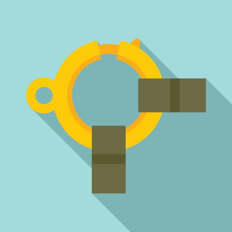 icono de anillos de escalador industrial, estilo plano vector