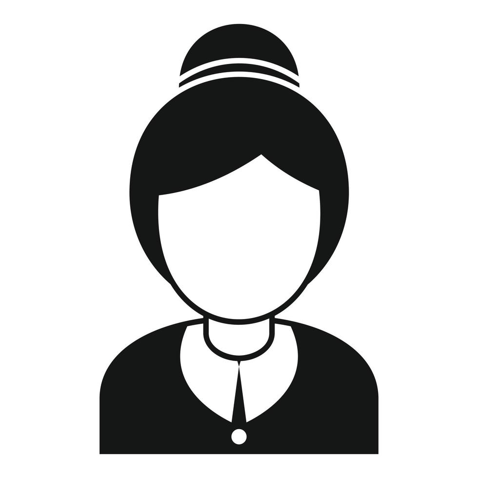 icono de mujer de servicio de habitaciones, estilo simple vector