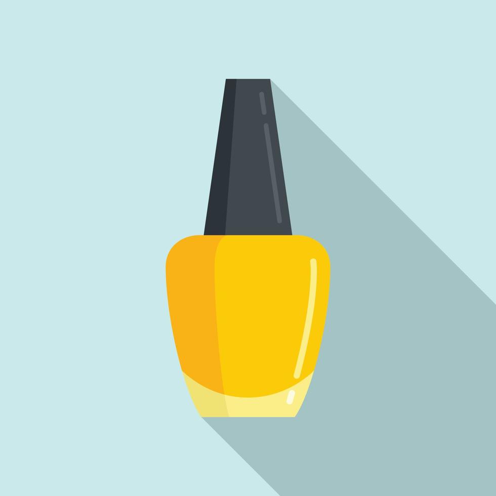 Gold nail polish icon, flat style vector