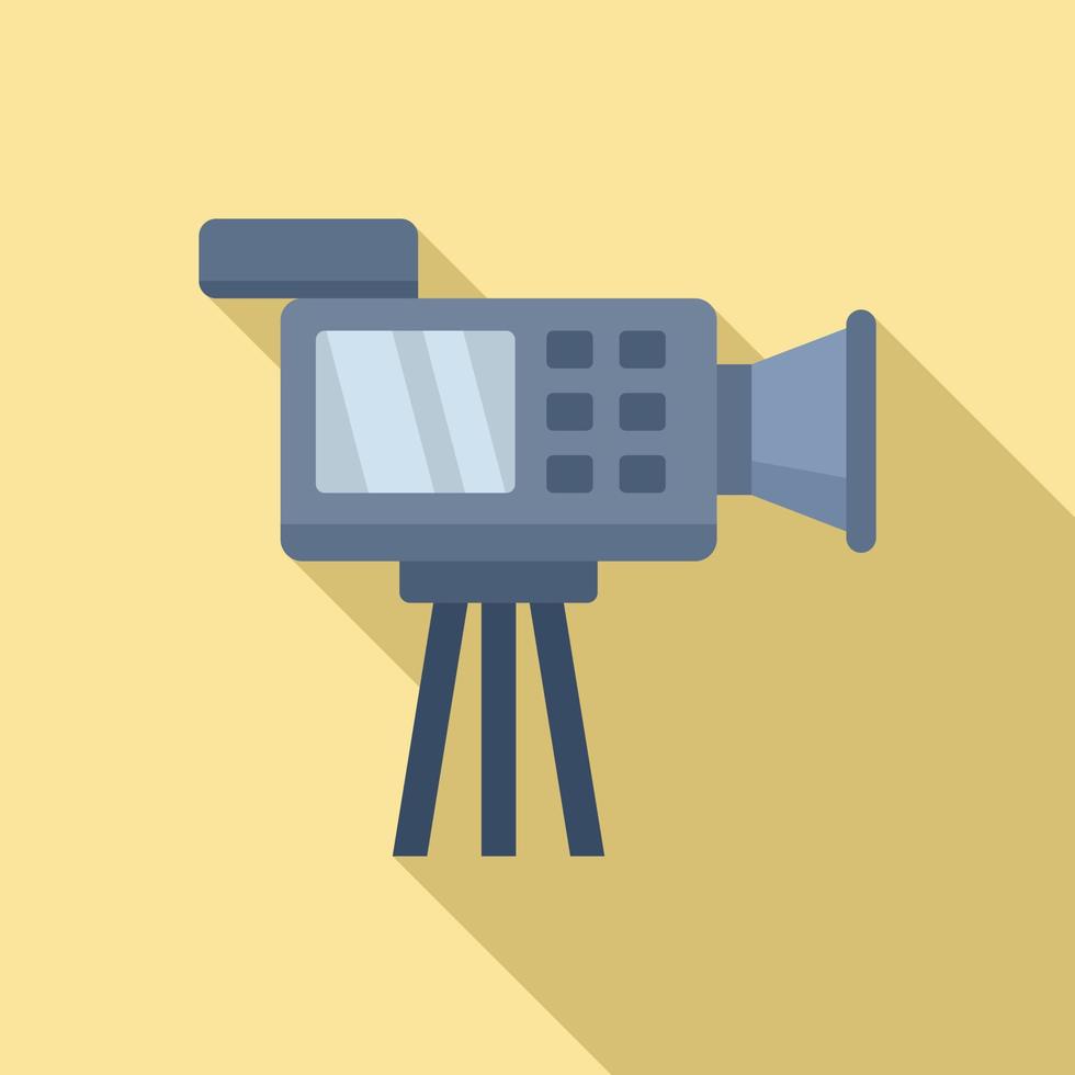 Cameraman video camera icon, flat style vector