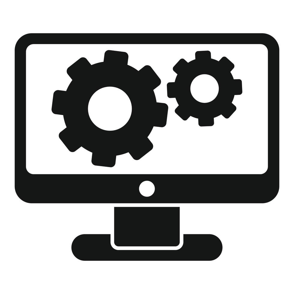 Server update data icon, simple style vector