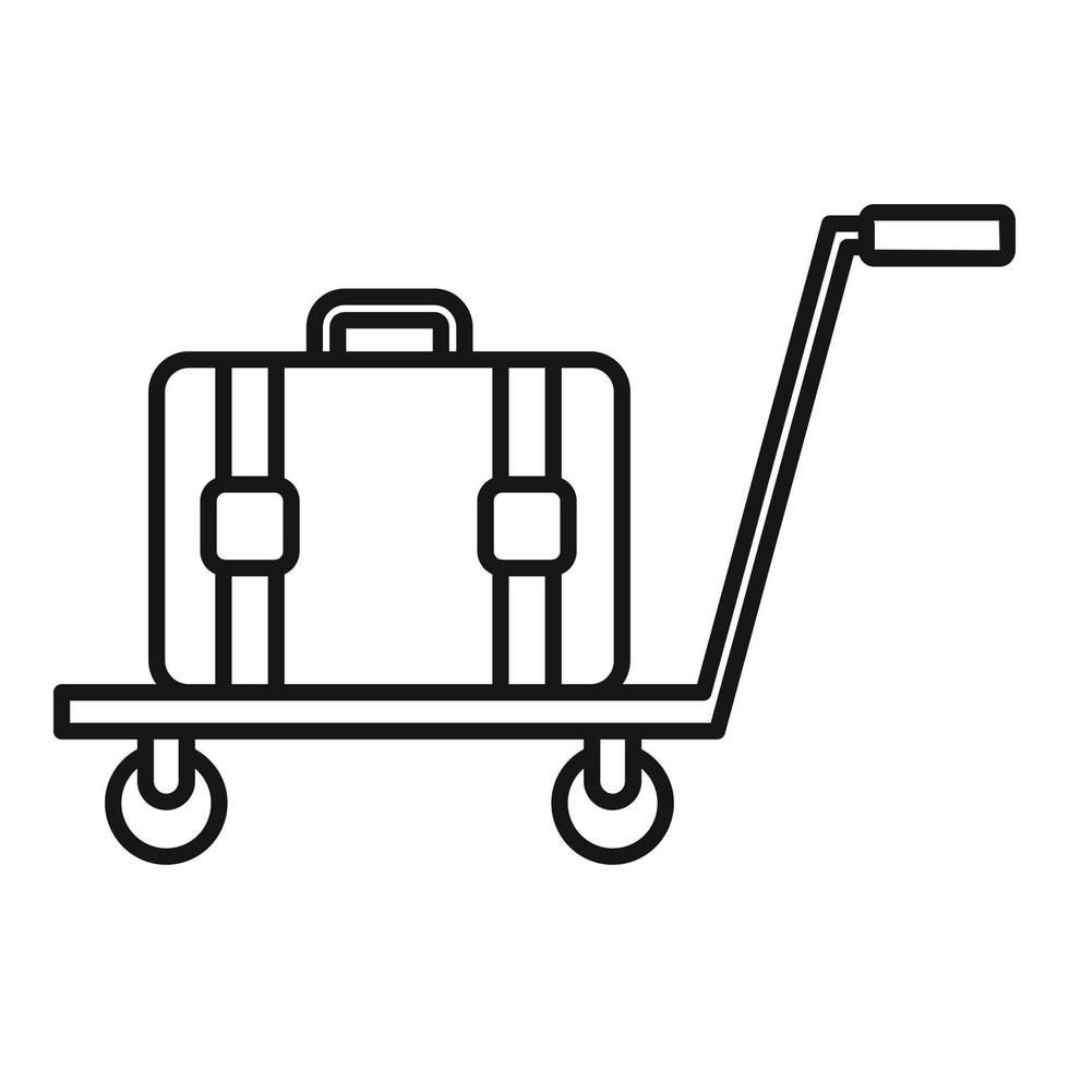 Room service bag cart icon, outline style vector