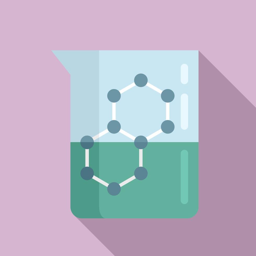 Chemistry flask formula icon, flat style vector