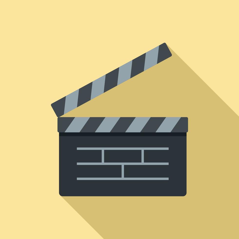 Video clapper icon, flat style vector