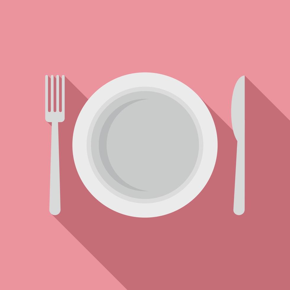 Room service dishes icon, flat style vector