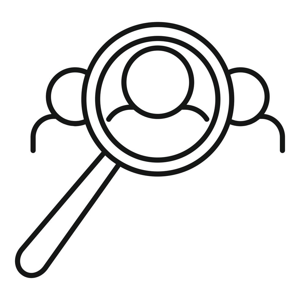 Recruiter search person icon, outline style vector