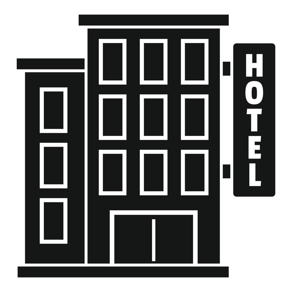 Hotel building icon, simple style vector