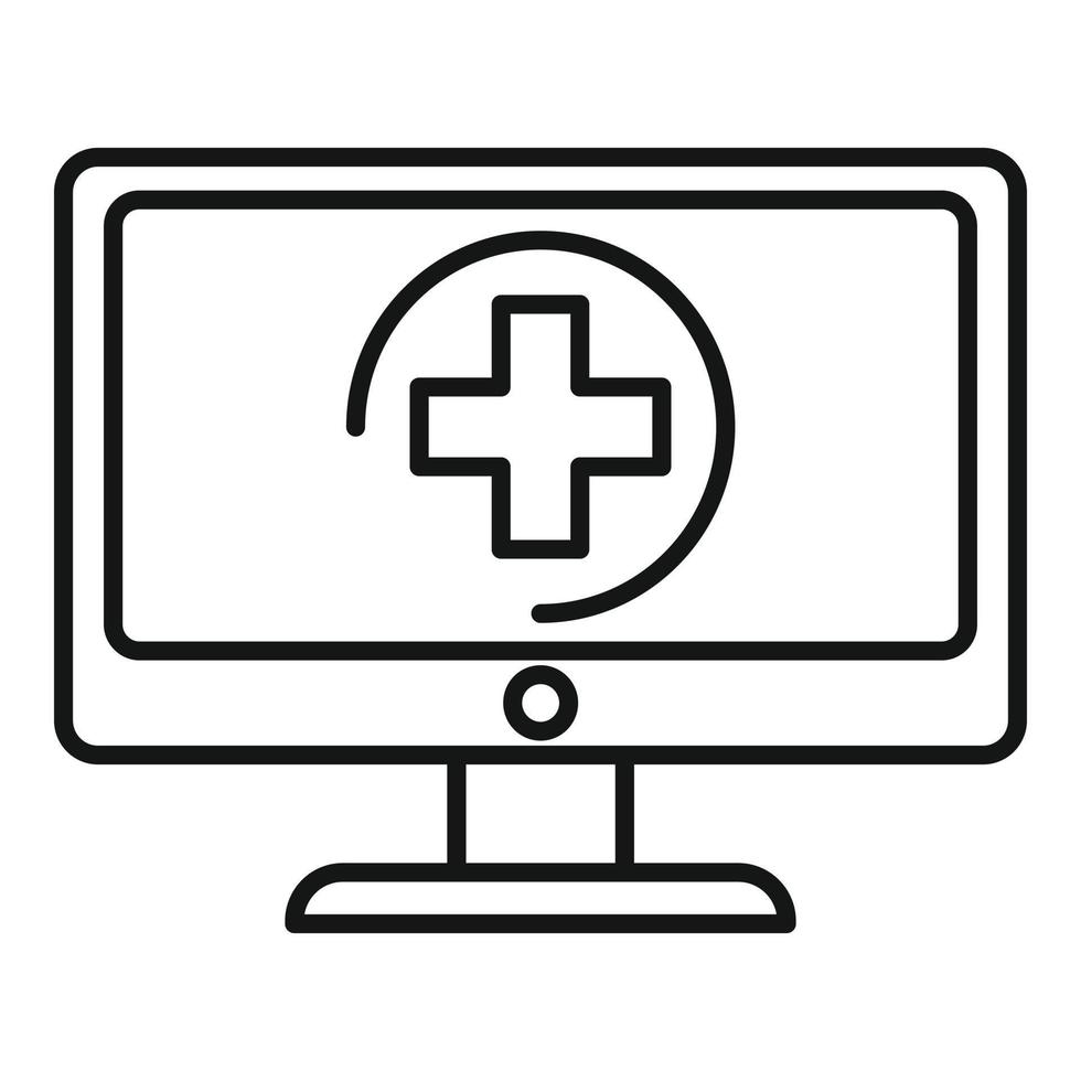 Server it admin help icon, outline style vector