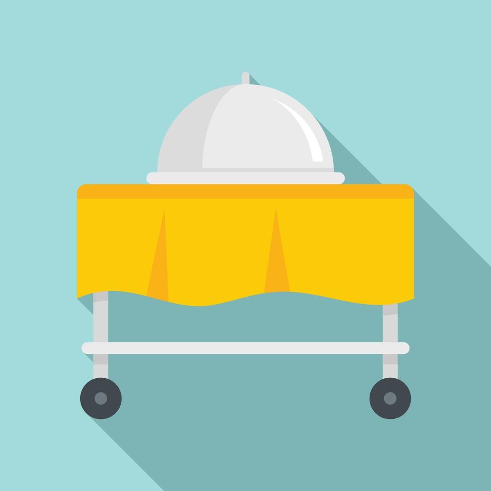 Room service cart tray icon, flat style vector