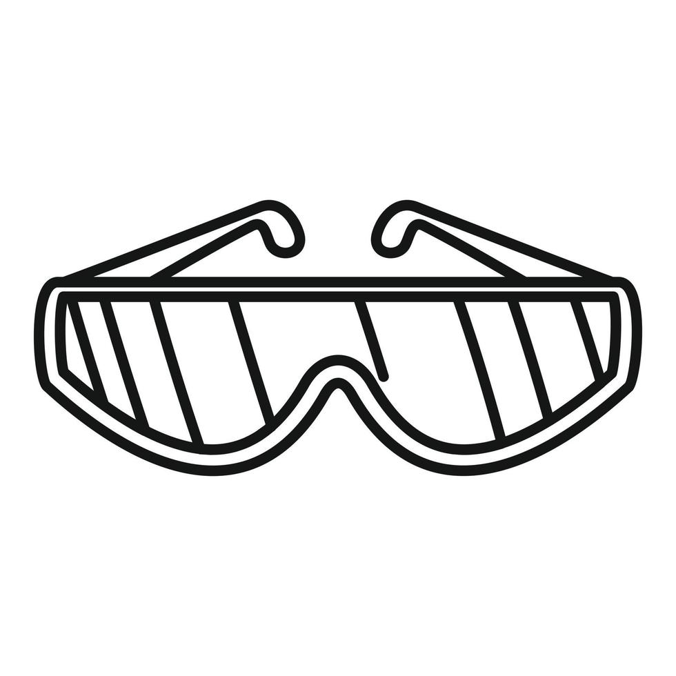 icono de gafas de protección de escalador industrial, estilo de esquema vector