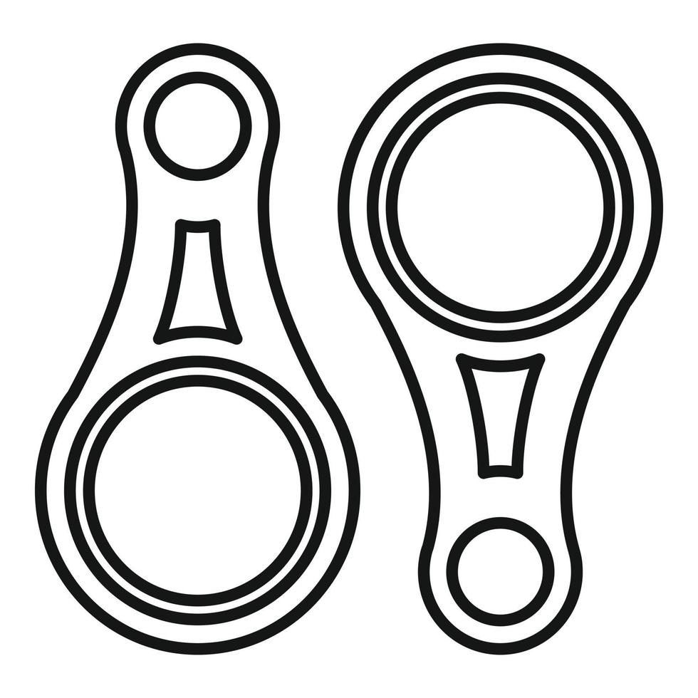 icono de herramienta de conexión de escalador industrial, estilo de esquema vector