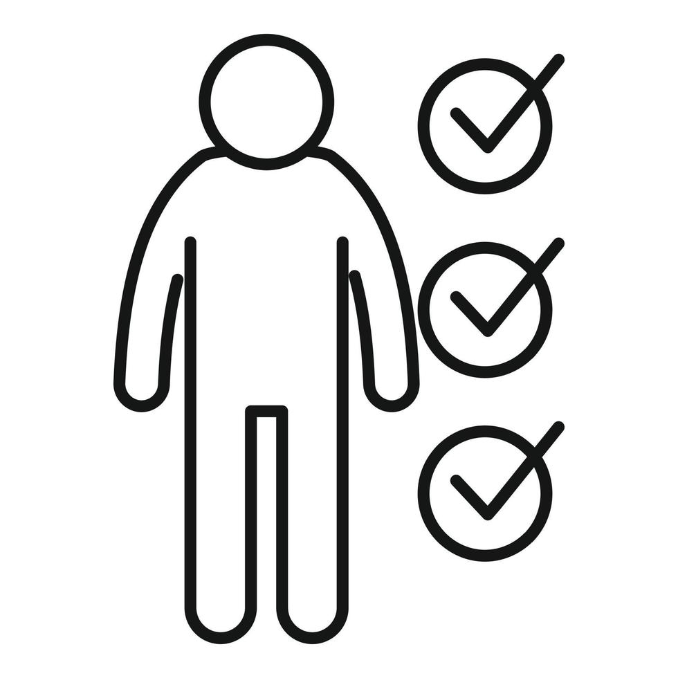 Worker list approved icon, outline style vector