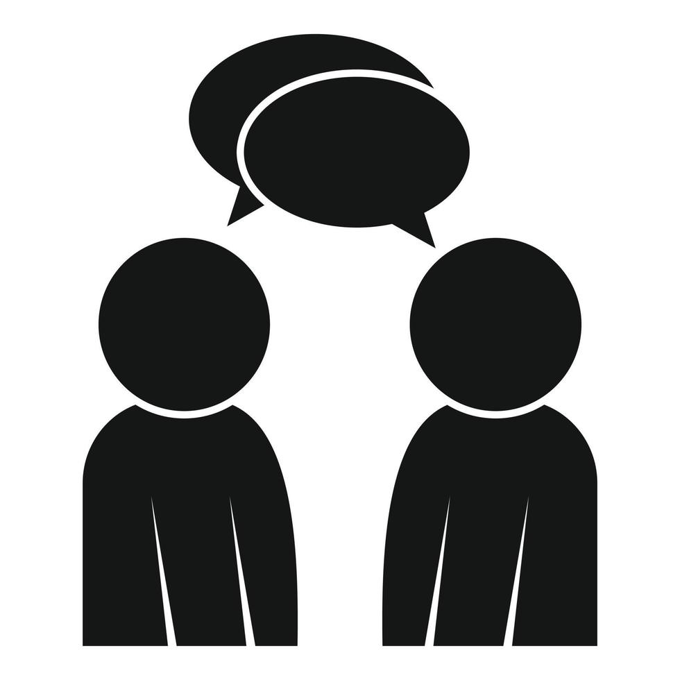 Recruiter conversation icon, simple style vector