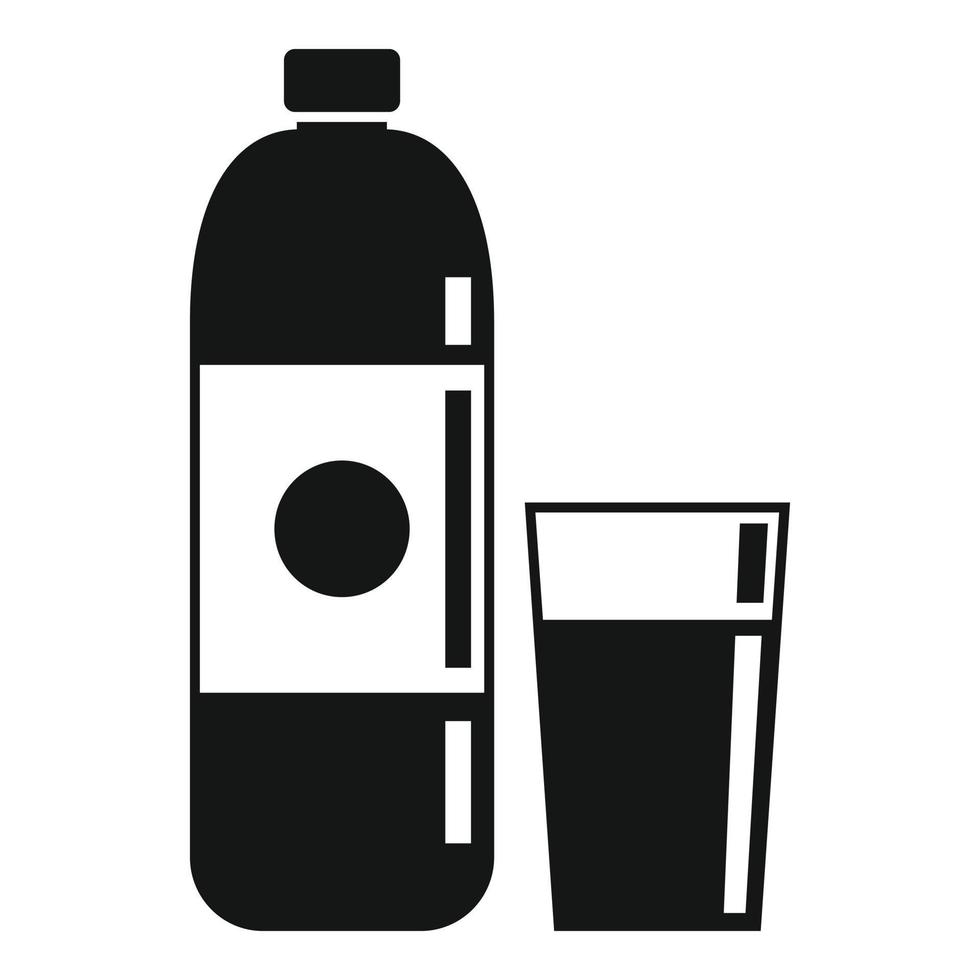 Room service water bottle icon, simple style vector