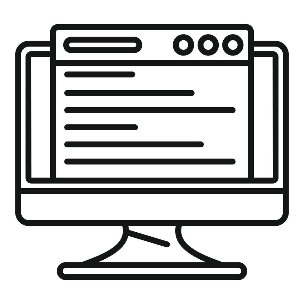 Testing web page icon, outline style vector