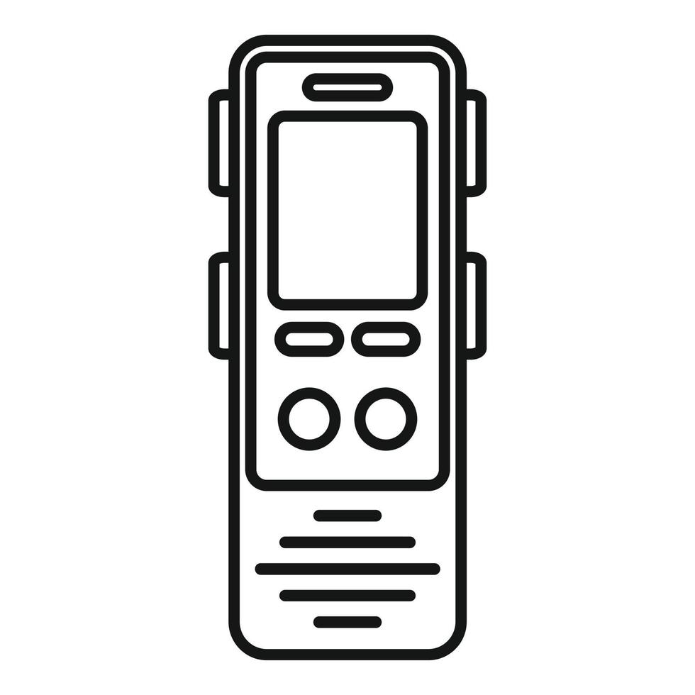 Linguist dictaphone icon, outline style vector