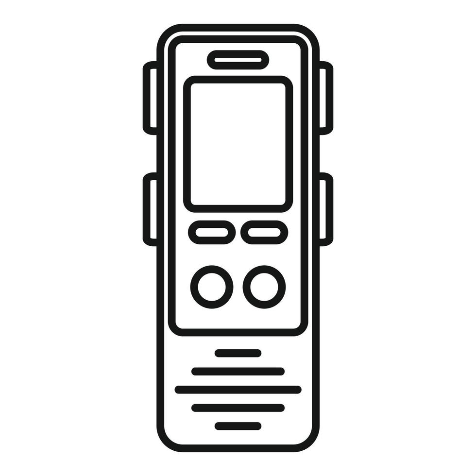 Linguist dictaphone icon, outline style vector