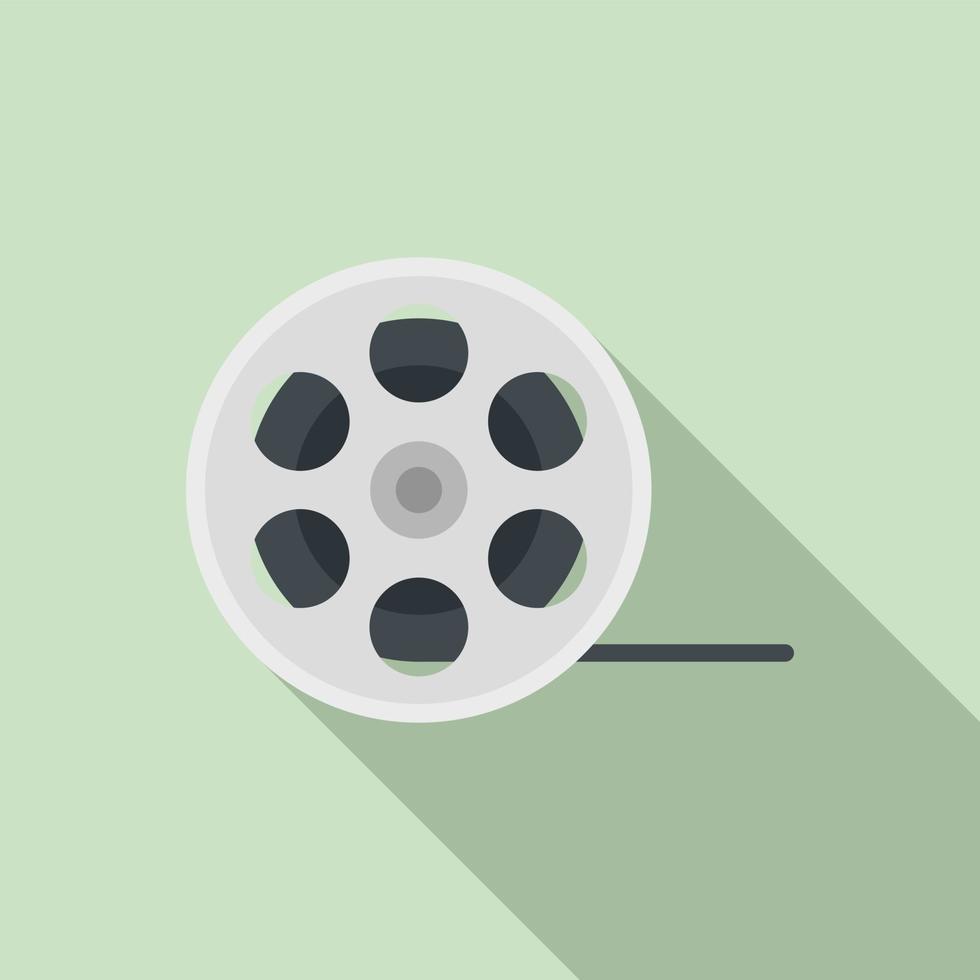 Film reel icon, flat style vector