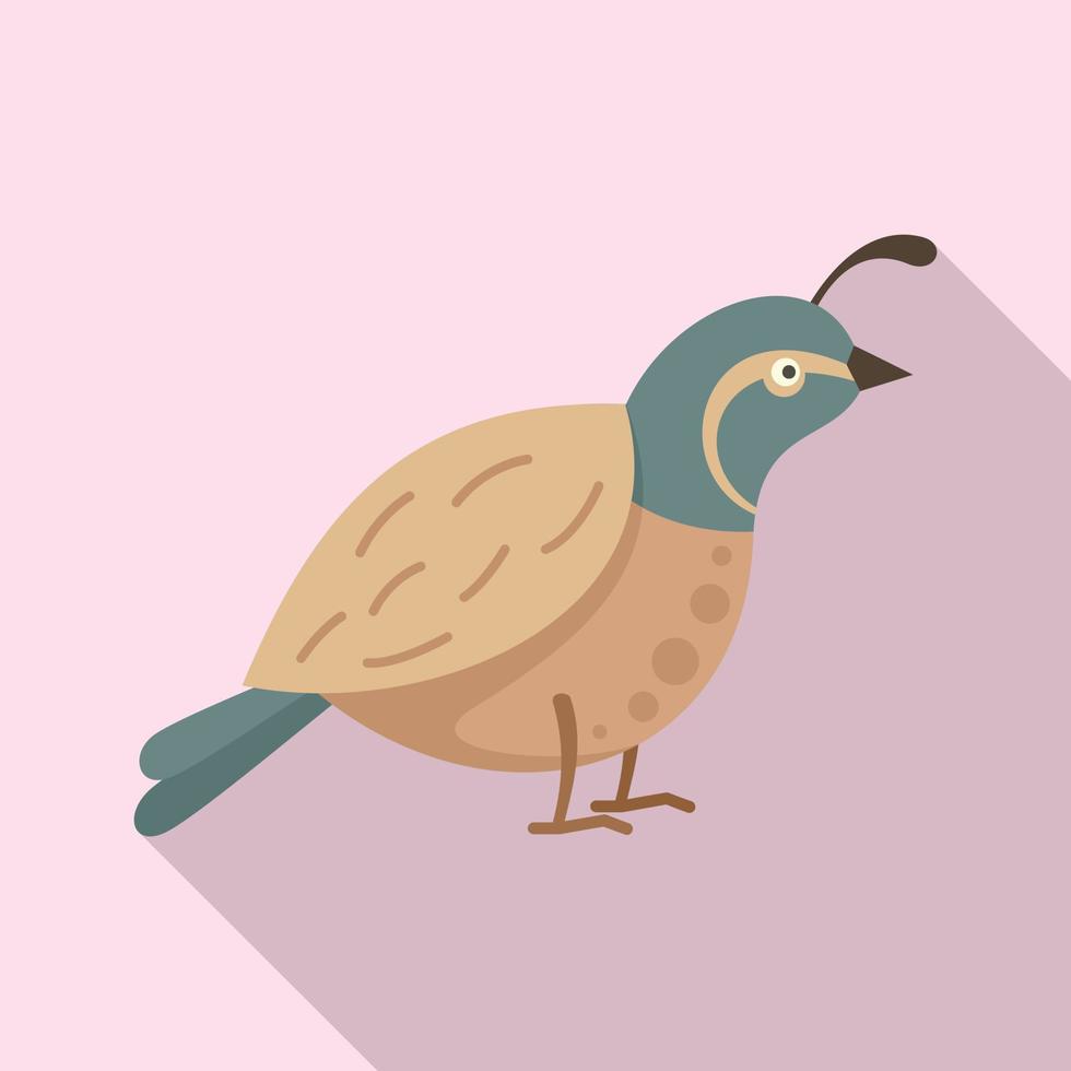 Quail farm icon, flat style vector