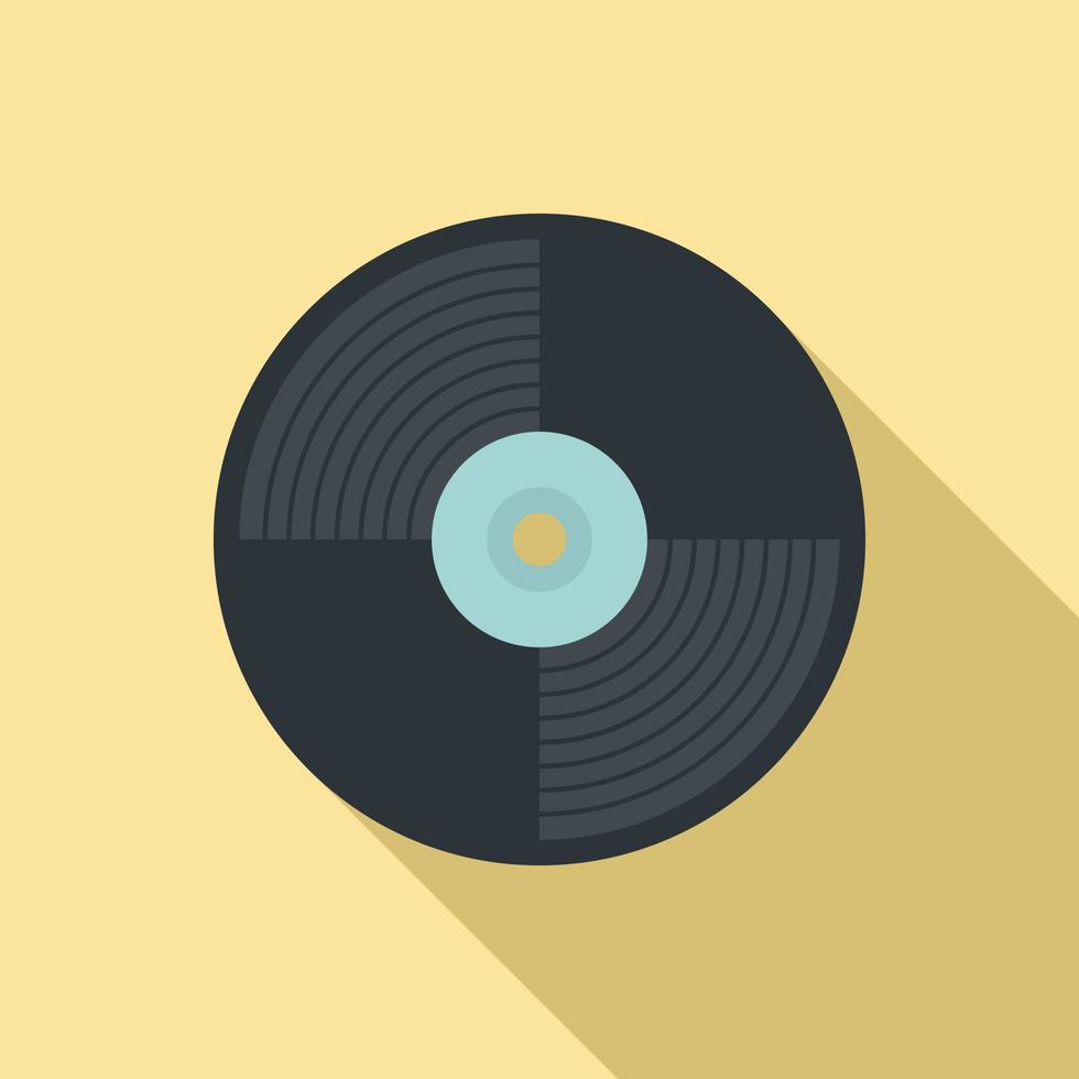 icono de disco de vinilo, estilo plano vector