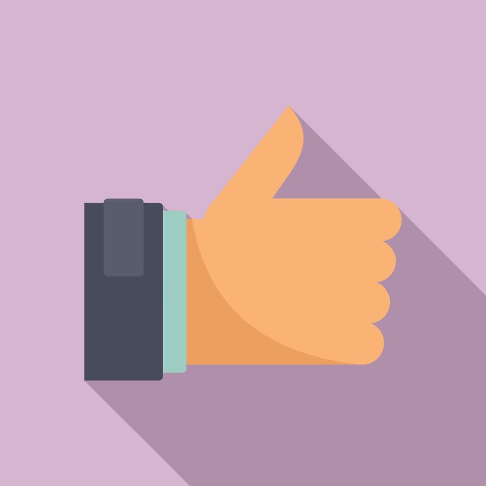 Pr thumb up icon, flat style vector