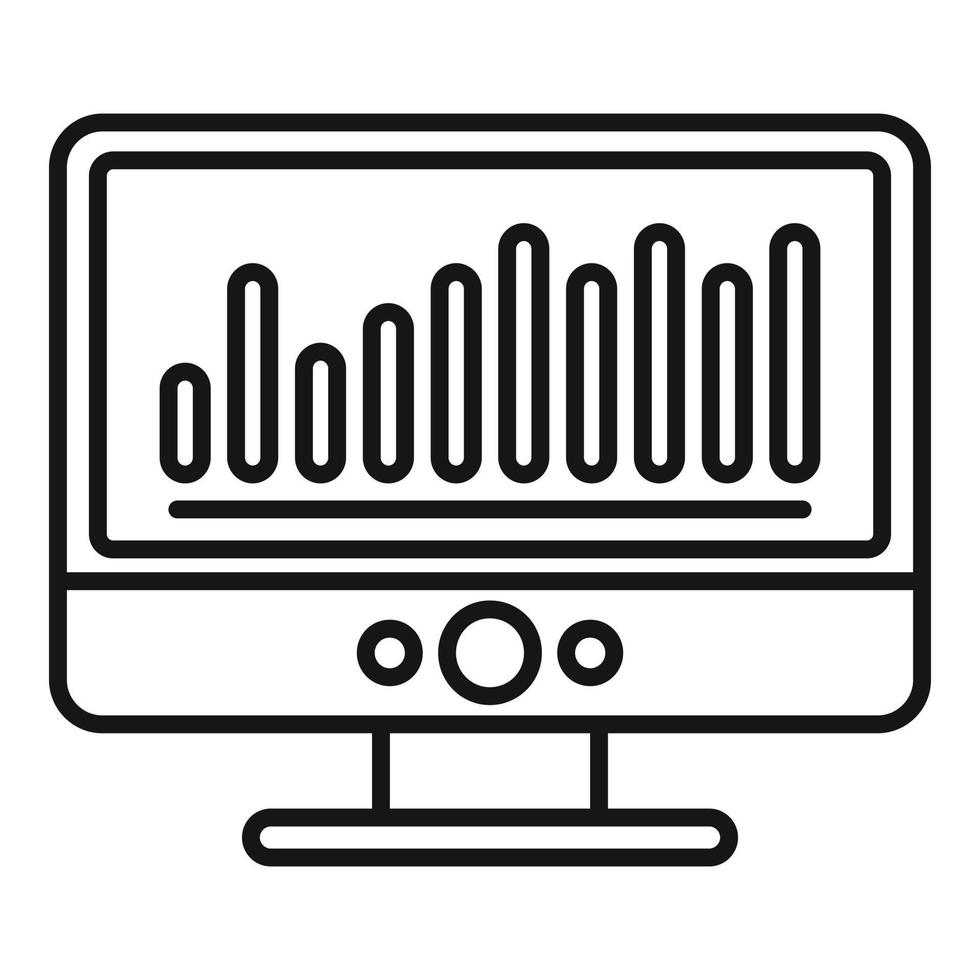 Product manager monitor icon, outline style vector