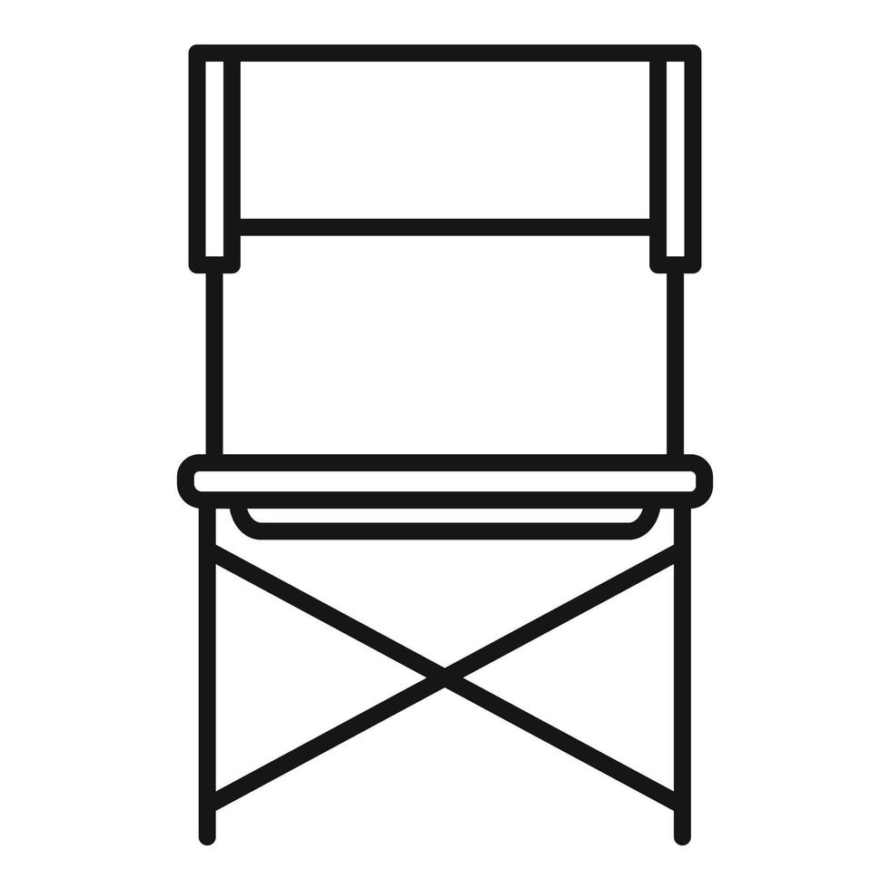 Folding garden chair icon, outline style vector