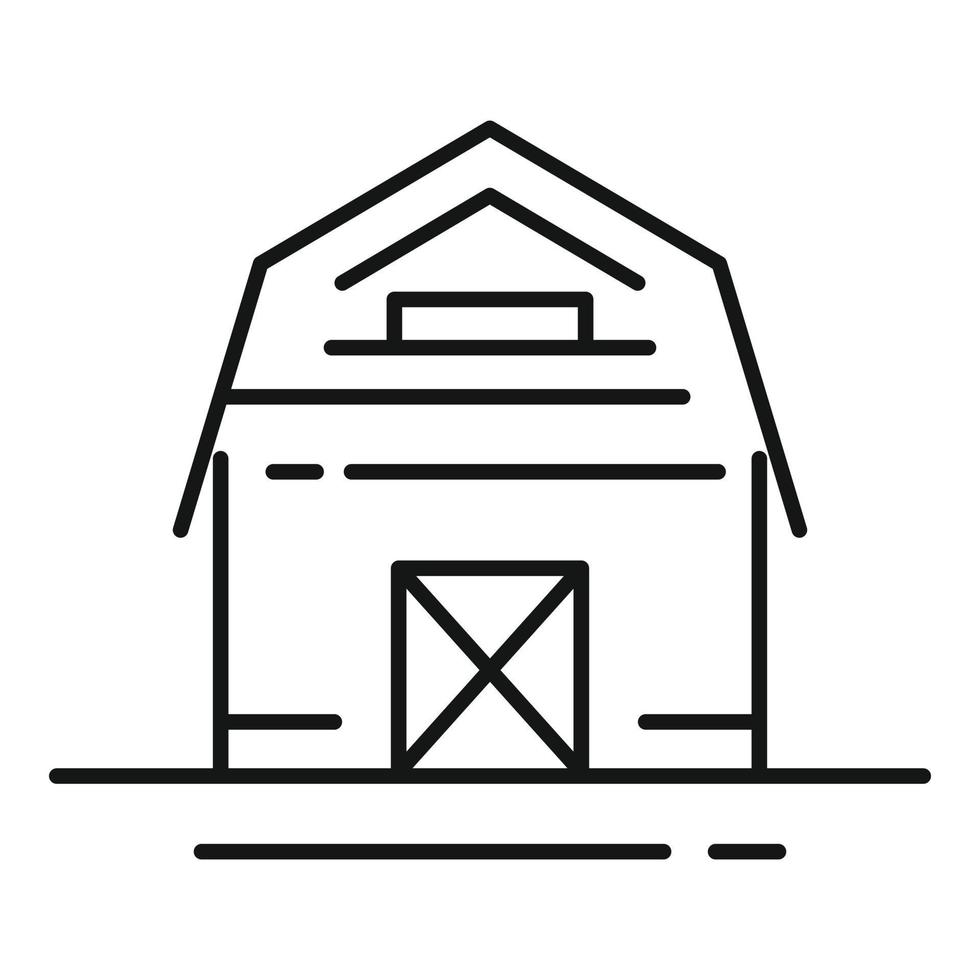 Farm hambar icon, outline style vector