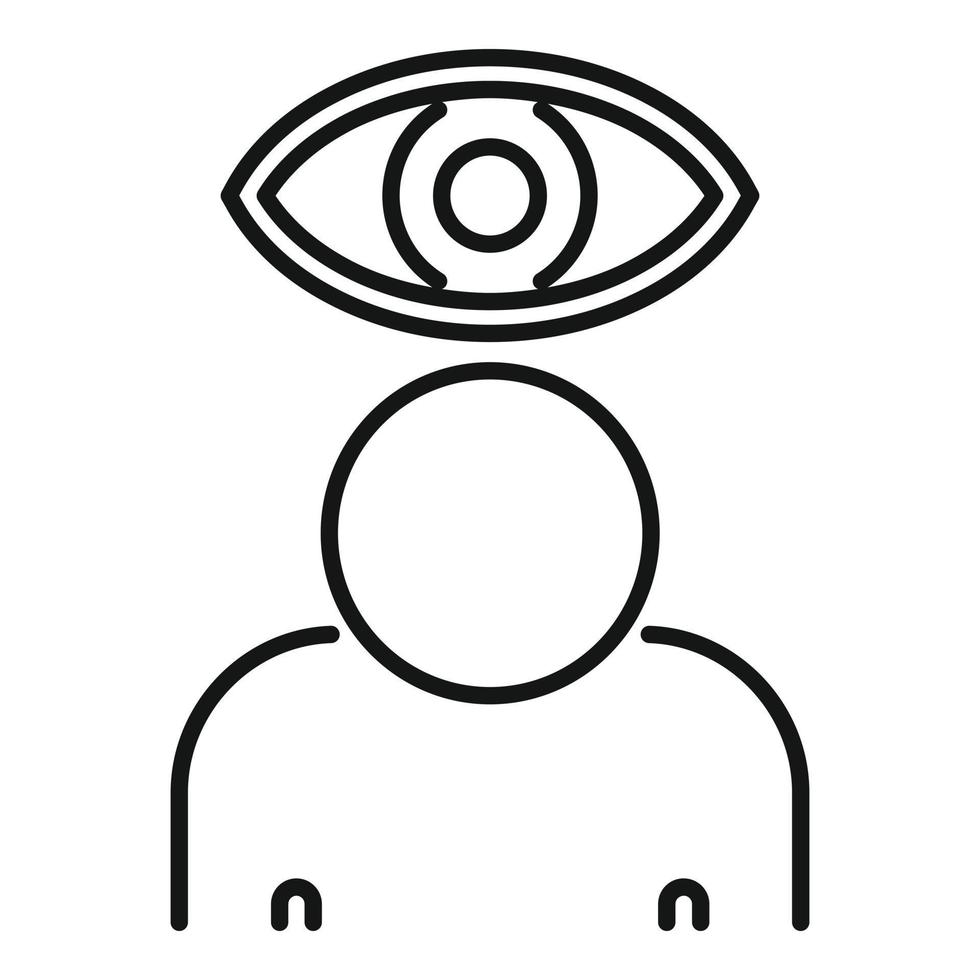 icono de experto en ojo de reclutador, estilo de esquema vector